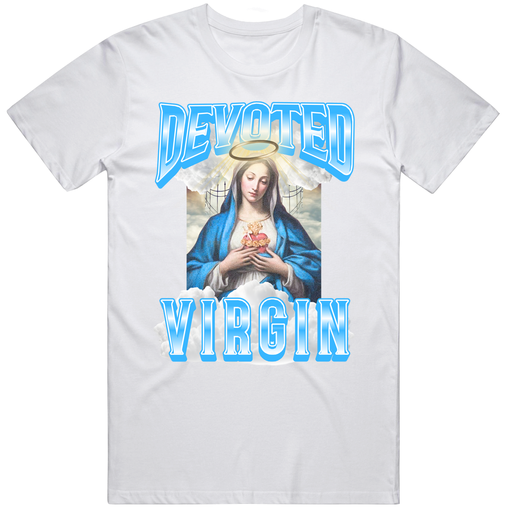 Devoted Virgin Vintage Shirt Virgin Mary Tee, Sarcastic Shirt, Funny Trending Meme Gift, Virgin Merch T Shirt