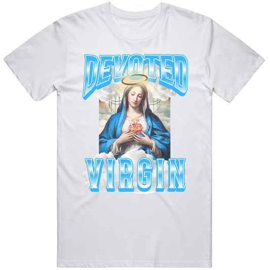 Devoted Virgin Vintage Shirt Virgin Mary Tee, Sarcastic Shirt, Funny Trending Meme Gift, Virgin Merch T Shirt