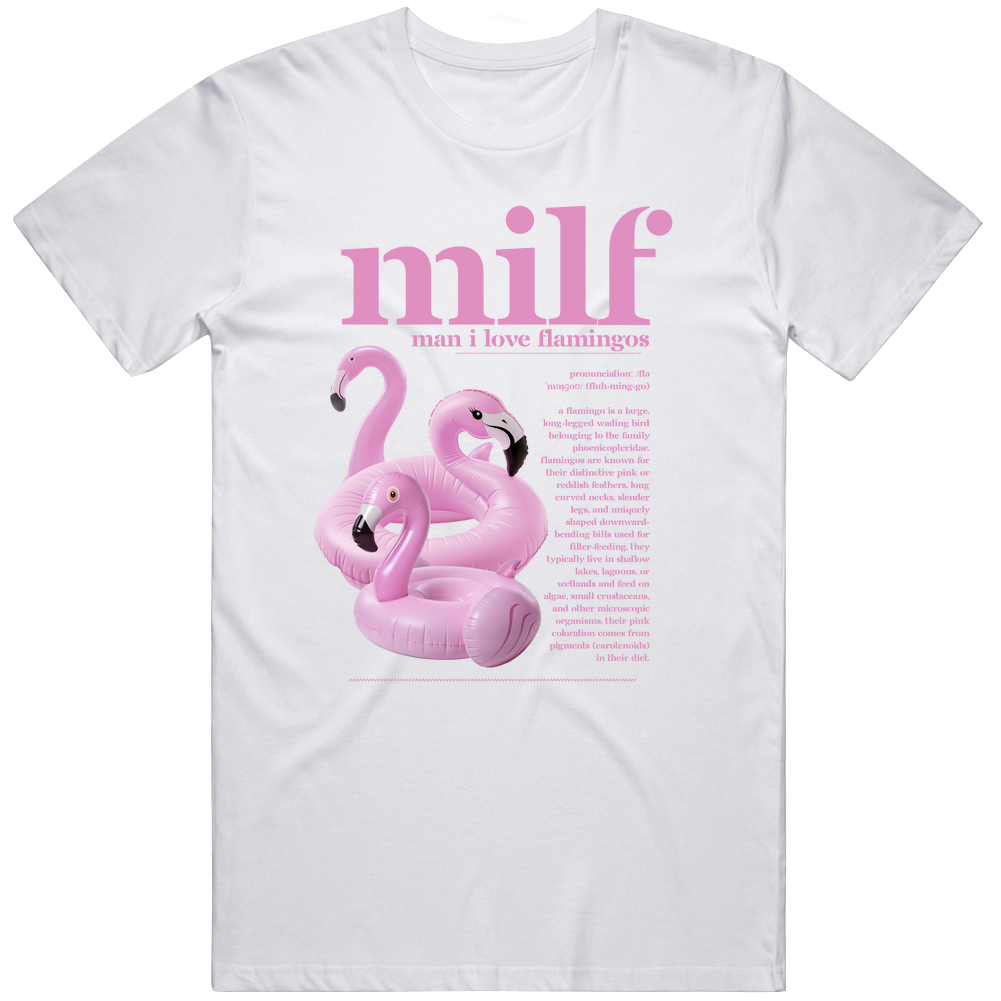 Man I Love Flamingos Vintage T-shirt, Funny Bird Meme Graphic Tee, Retro Animal Lover Shirt, Humor Wildlife Gift, MILF Tee T Shirt