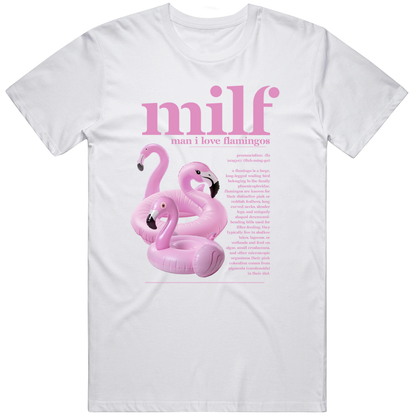 Man I Love Flamingos Vintage T-shirt, Funny Bird Meme Graphic Tee, Retro Animal Lover Shirt, Humor Wildlife Gift, MILF Tee T Shirt