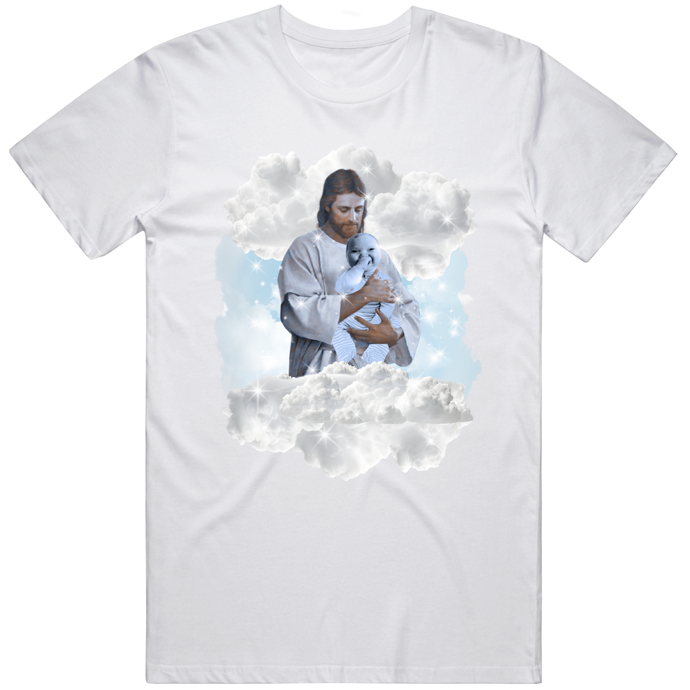 Ai Baby Brainrot Meme Tee, Viral Ai Smiling Baby Meme, Christian Meme Shirt, Jesus Holding Baby T Shirt