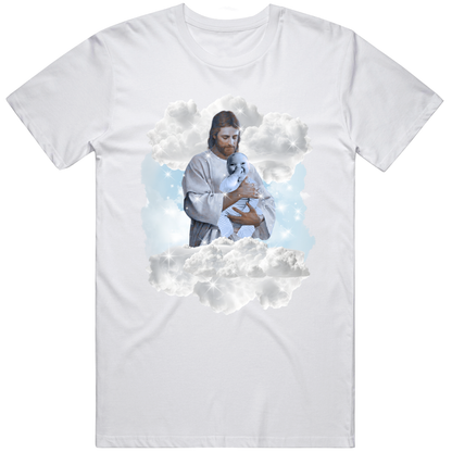 Ai Baby Brainrot Meme Tee, Viral Ai Smiling Baby Meme, Christian Meme Shirt, Jesus Holding Baby T Shirt